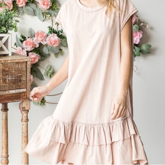 Oli & Hali Tan Ruffle Hem Dress - Picture 4 of 7